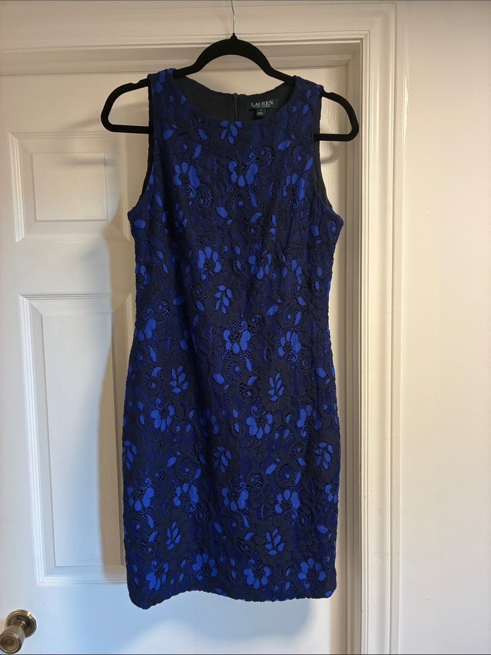 Lauren Ralph Lauren Royal Blue Lace Sheath Dress